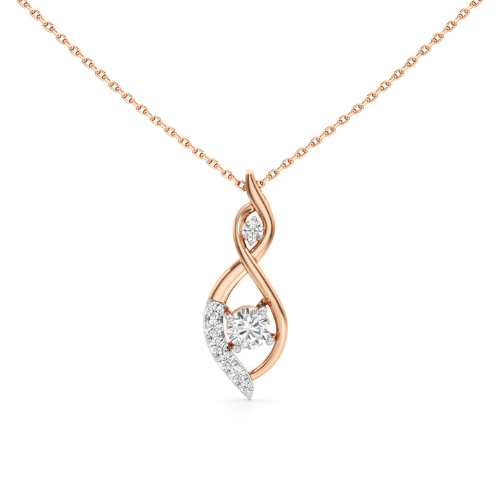 Celestia Curve Diamond Pendant Necklace