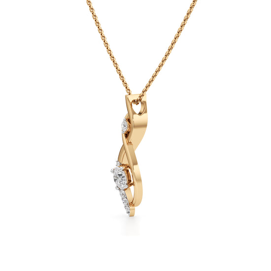 Celestia Curve Diamond Pendant Necklace