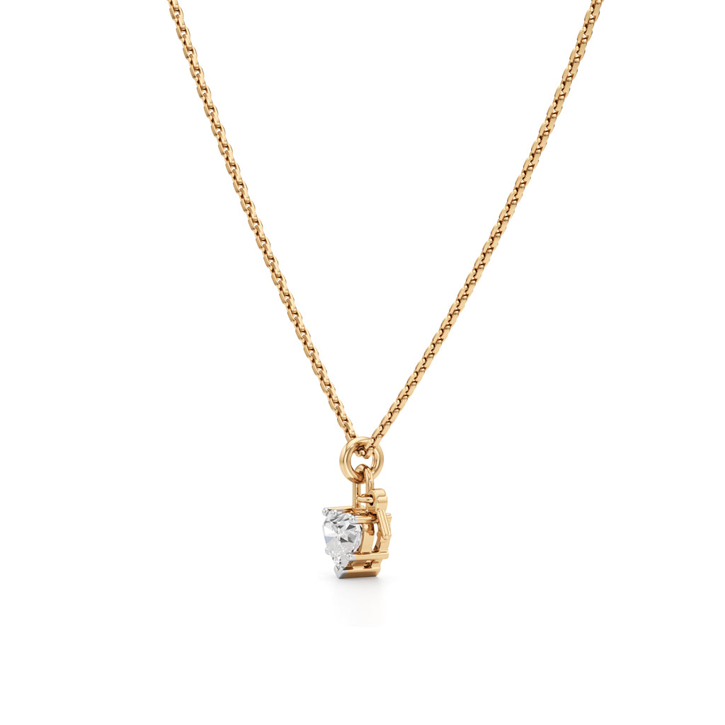 Amora Lock Heart Diamond Pendant Necklace