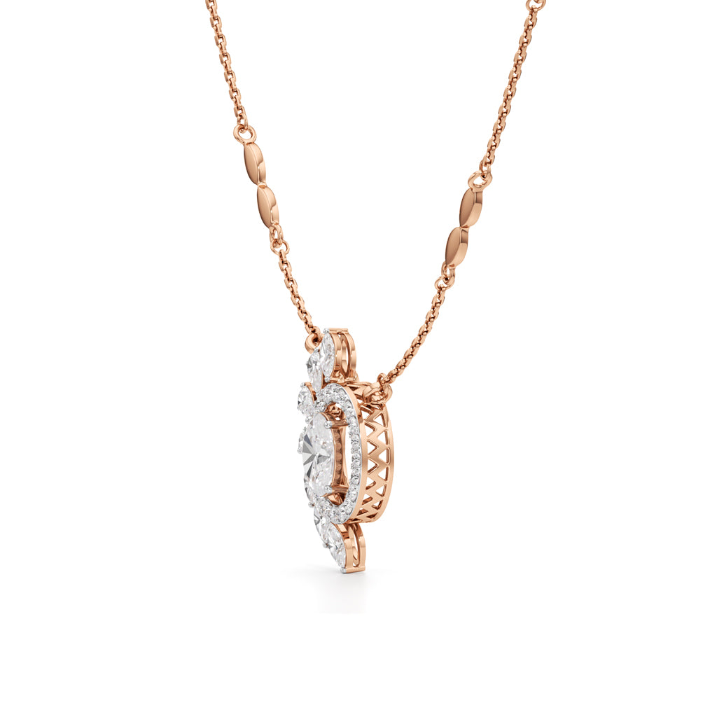 Celestia Bloom Diamond Pendant Necklace