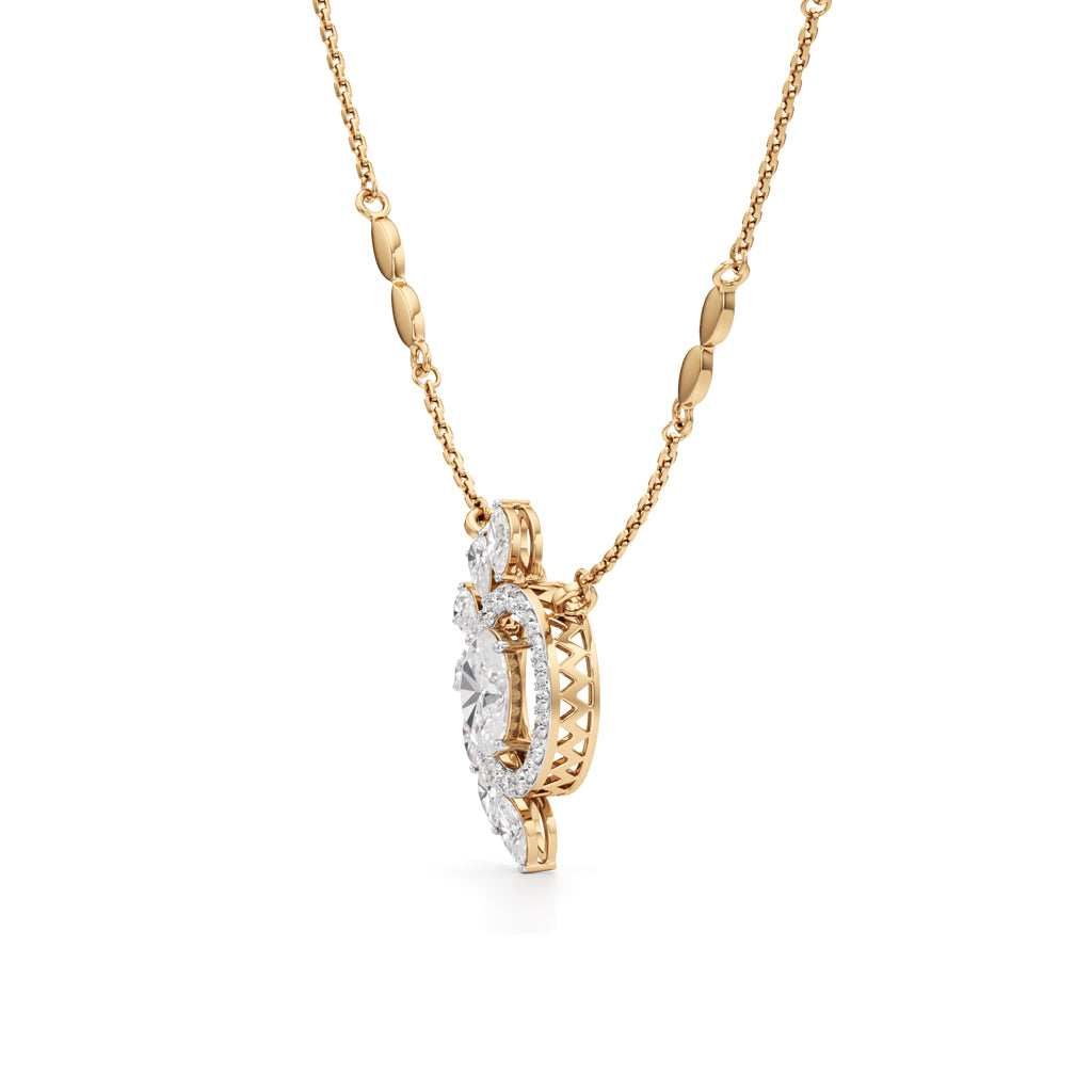 Celestia Bloom Diamond Pendant Necklace