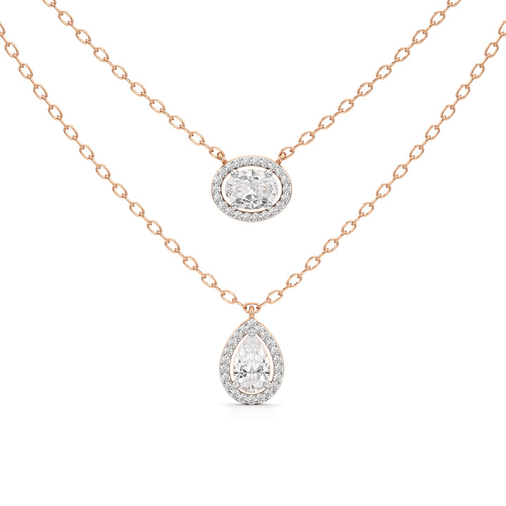Regalia Dual Halo Diamond Necklace Set