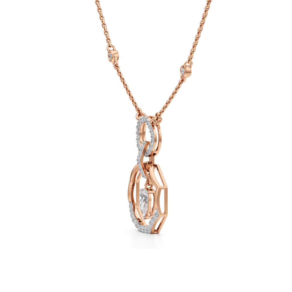 Aurora GeoDrop Diamond Necklace