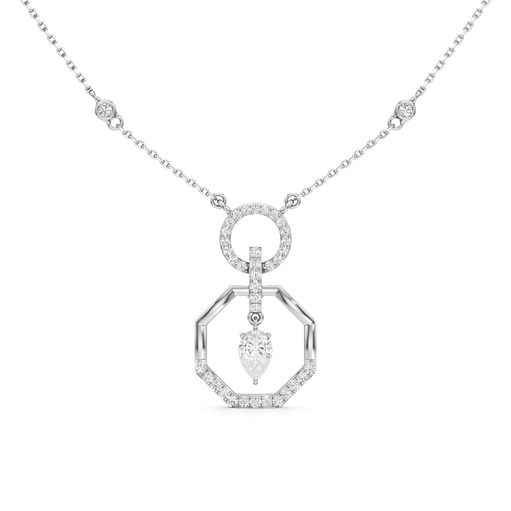 Aurora GeoDrop Diamond Necklace