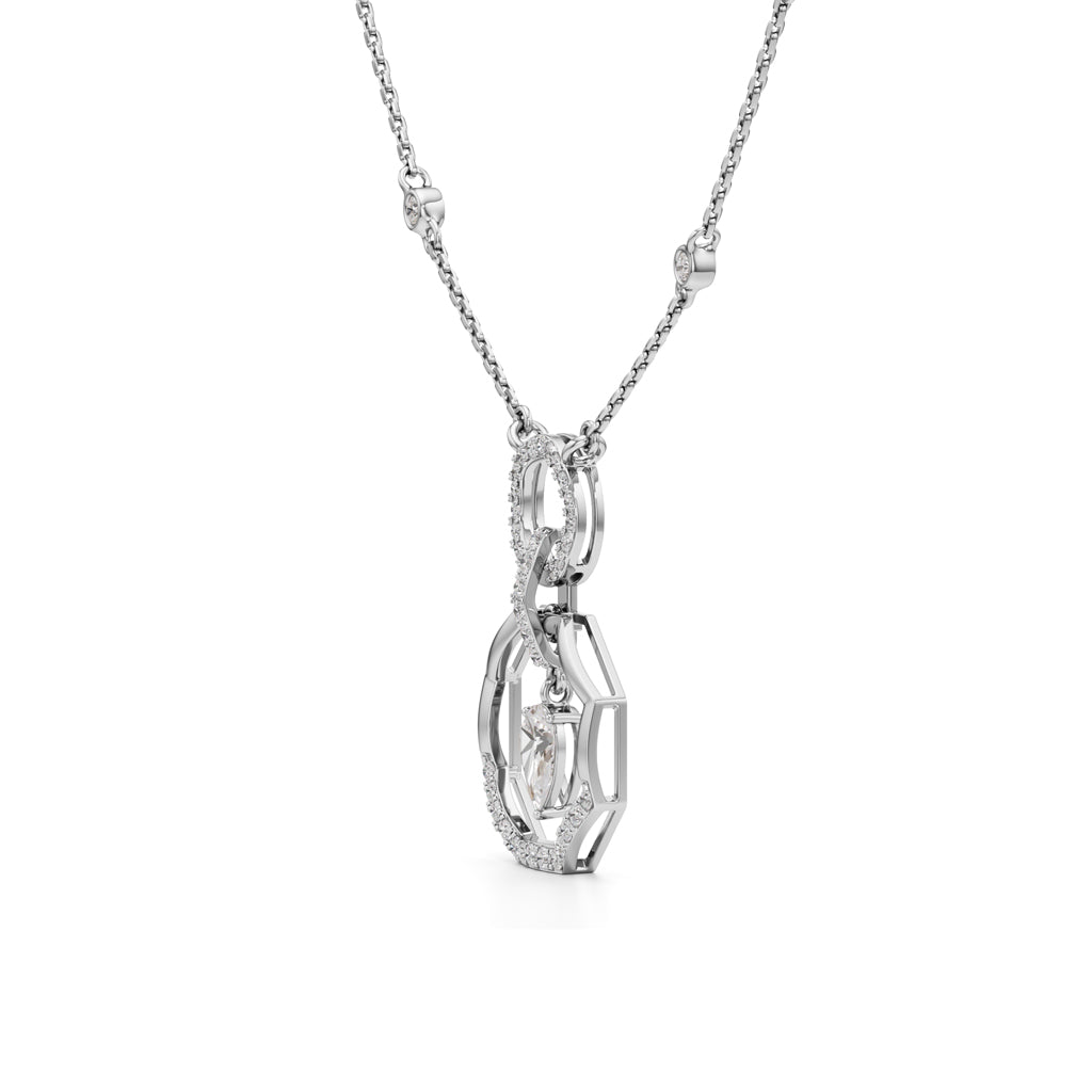 Aurora GeoDrop Diamond Necklace