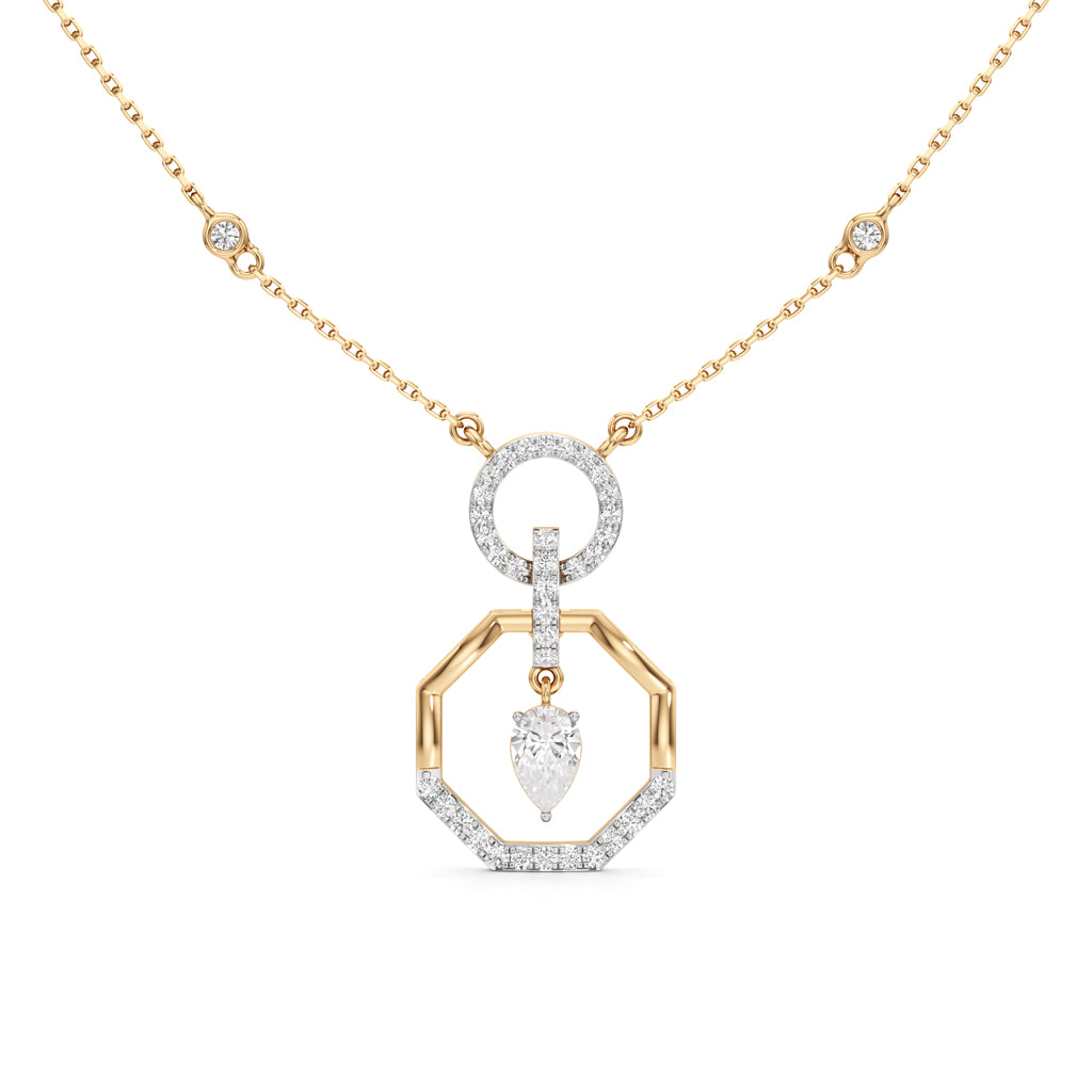 Aurora GeoDrop Diamond Necklace