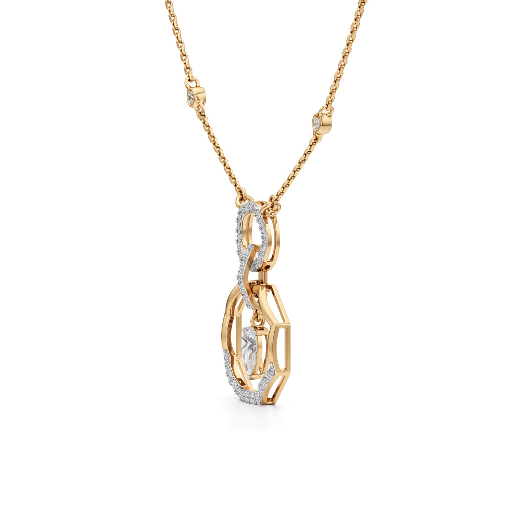 Aurora GeoDrop Diamond Necklace