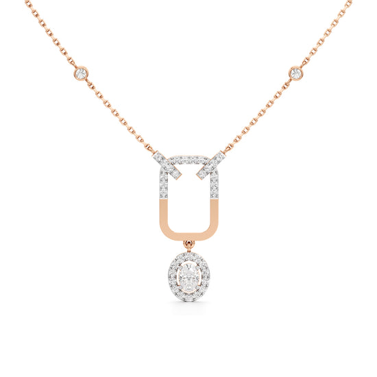 Celestia OvalDrop Diamond Necklace
