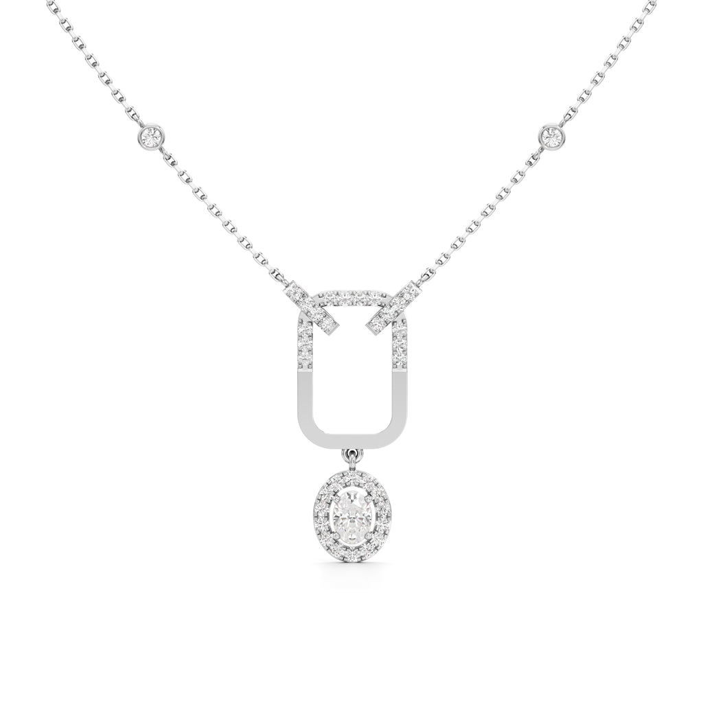 Celestia OvalDrop Diamond Necklace