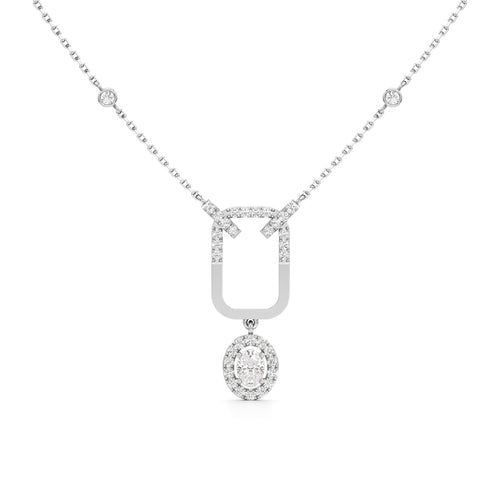 Celestia OvalDrop Diamond Necklace