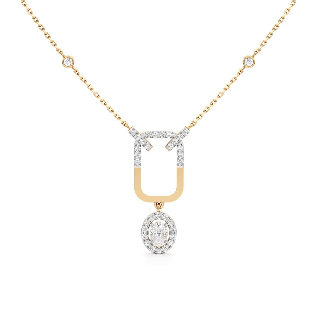 Celestia OvalDrop Diamond Necklace