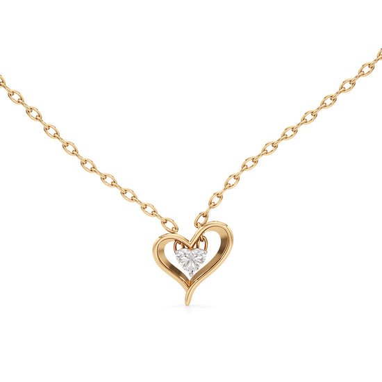 Amora Heart Solitaire Diamond Pendant