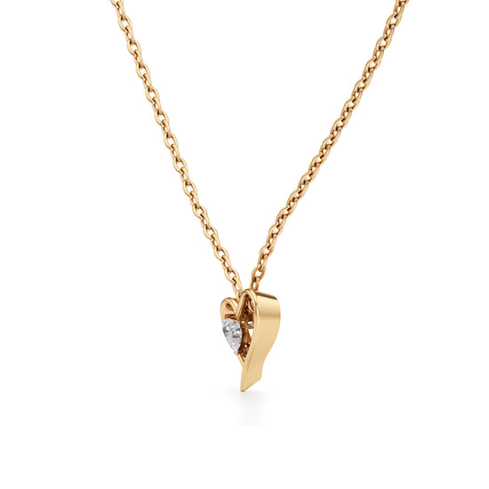 Amora Heart Solitaire Diamond Pendant