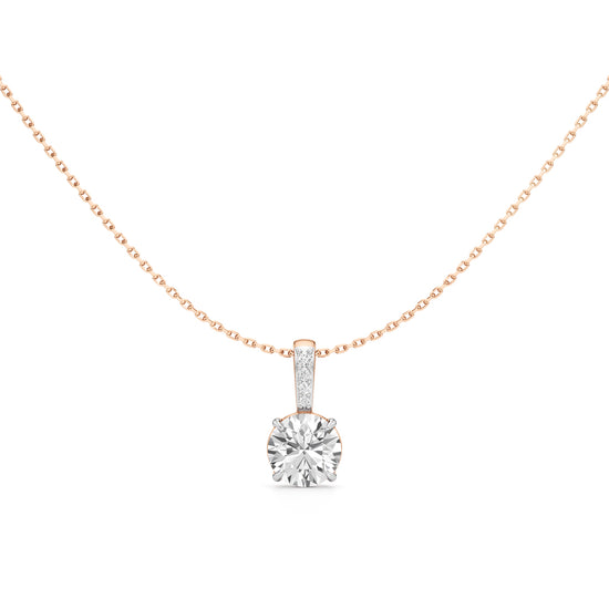 Lustre Solitaire Diamond Pendant Necklace