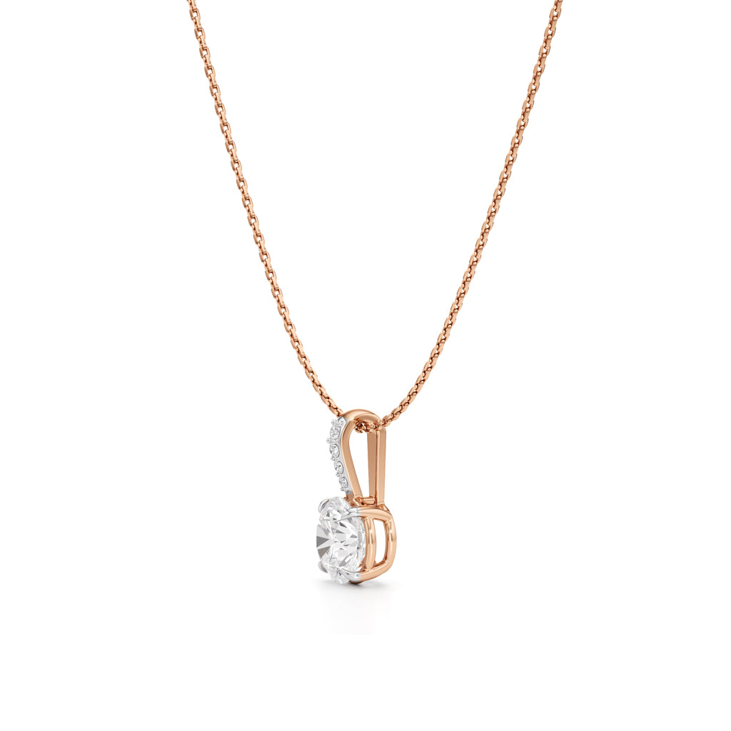 Lustre Solitaire Diamond Pendant Necklace