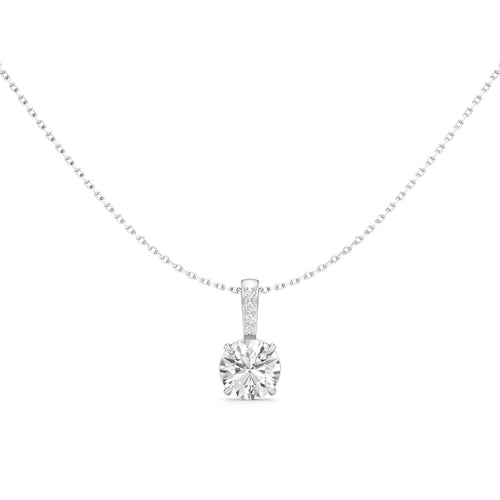 Lustre Solitaire Diamond Pendant Necklace