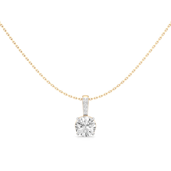 Lustre Solitaire Diamond Pendant Necklace