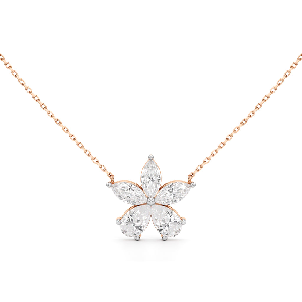 Celestia Marquise Blossom Diamond Pendant
