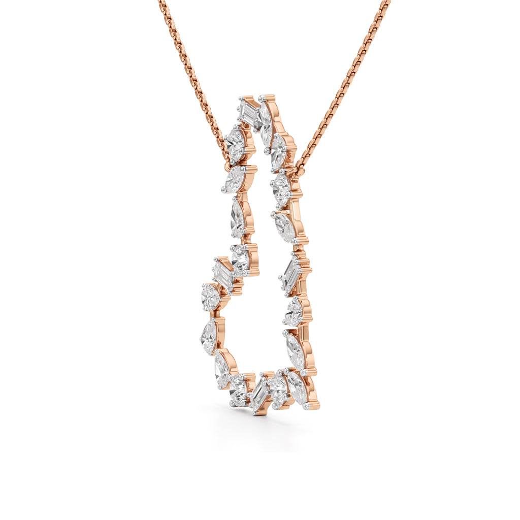 Aurora Diamond Open Heart Pendant