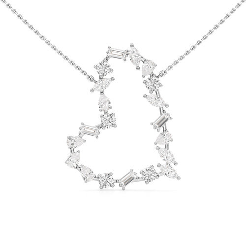 Aurora Diamond Open Heart Pendant