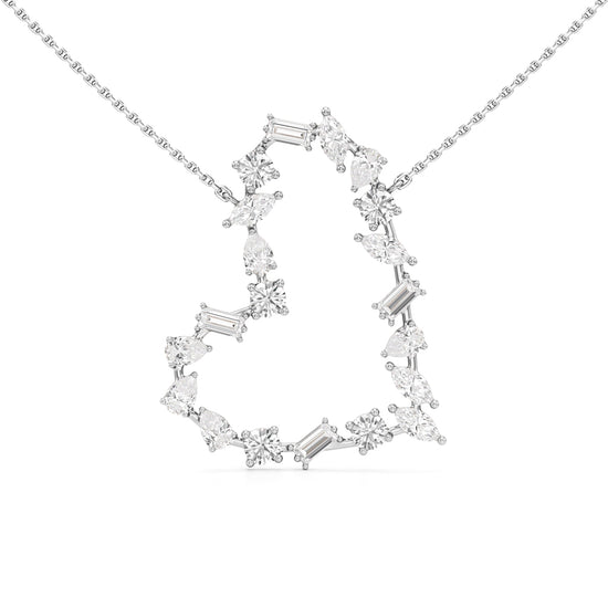 Aurora Diamond Open Heart Pendant