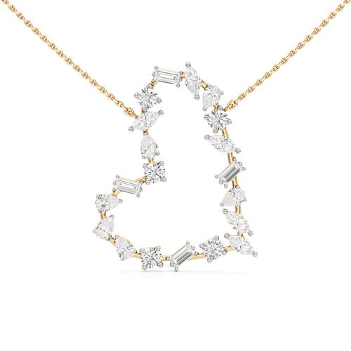 Aurora Diamond Open Heart Pendant