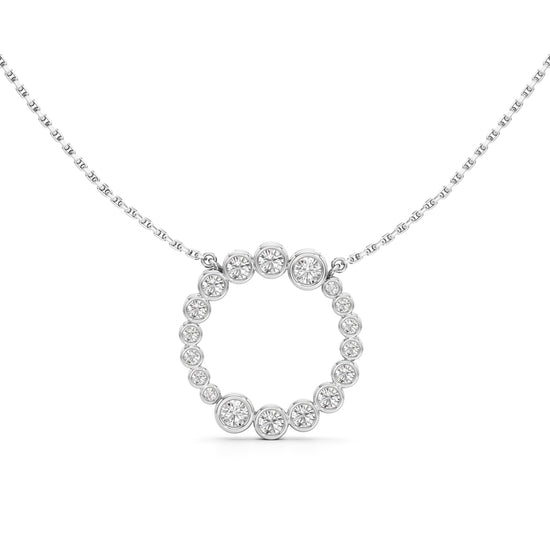 Celestia Halo Circle Pendant Necklace