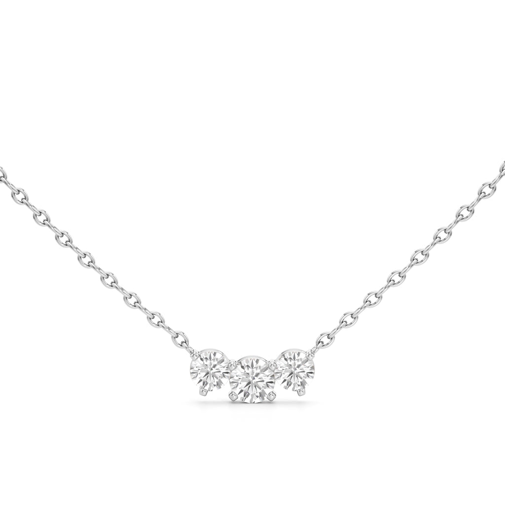 Trinity Sparkle Three-Stone Diamond Necklace