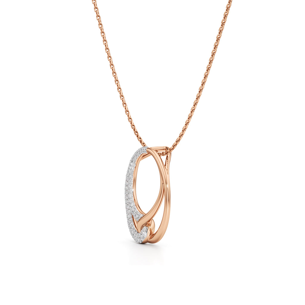 Aurielle Dual-Tone Diamond Loop Pendant Necklace