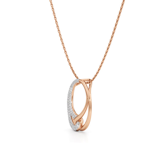Aurielle Dual-Tone Diamond Loop Pendant Necklace