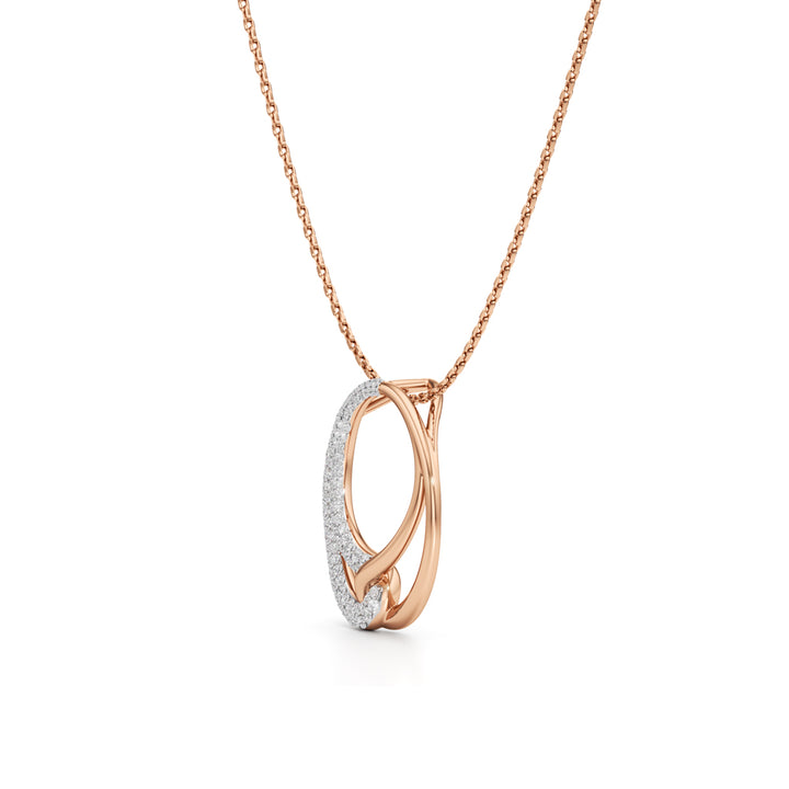 Aurielle Dual-Tone Diamond Loop Pendant Necklace