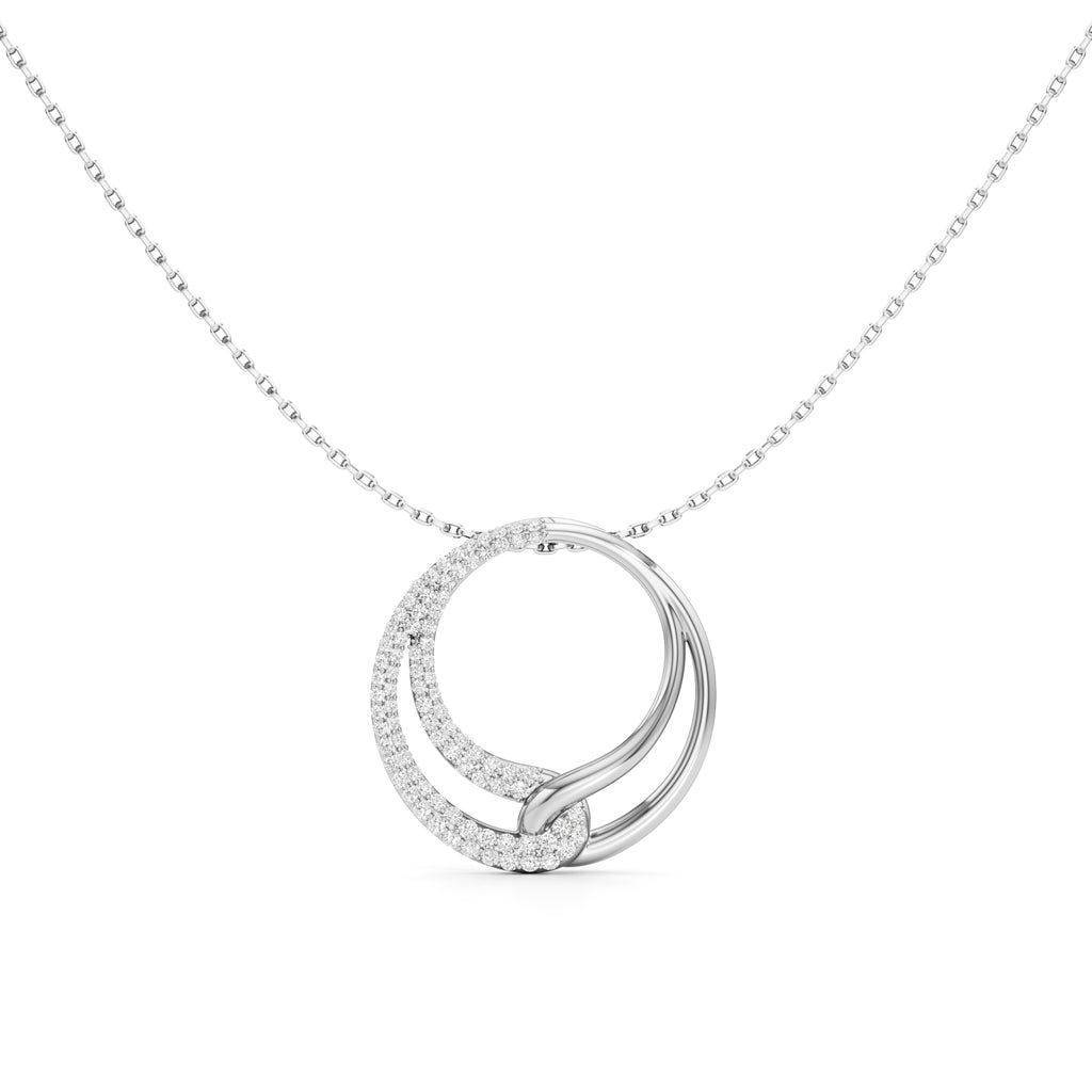 Aurielle Dual-Tone Diamond Loop Pendant Necklace