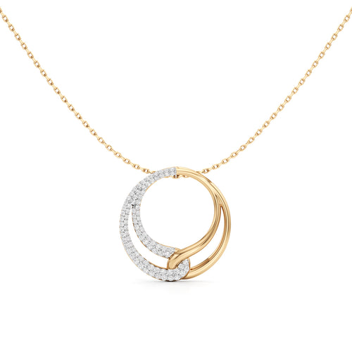Aurielle Dual-Tone Diamond Loop Pendant Necklace