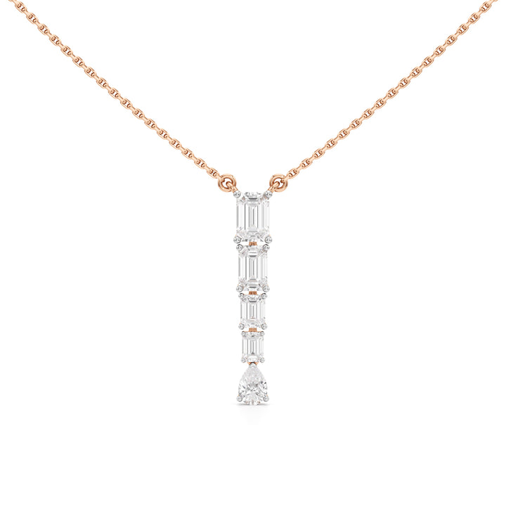 Celestia Vertical Diamond Bar Pendant Necklace