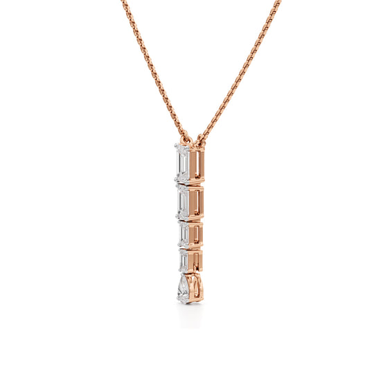 Celestia Vertical Diamond Bar Pendant Necklace