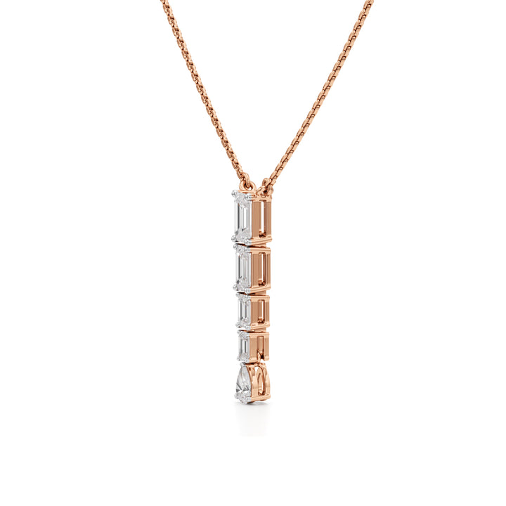 Celestia Vertical Diamond Bar Pendant Necklace