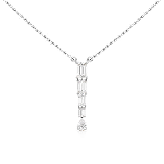 Celestia Vertical Diamond Bar Pendant Necklace