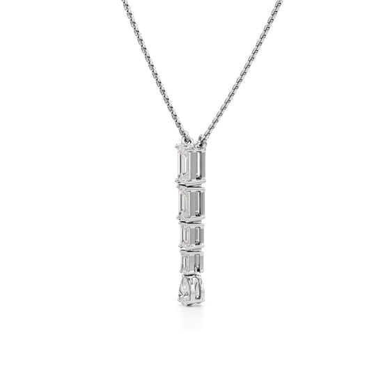 Celestia Vertical Diamond Bar Pendant Necklace