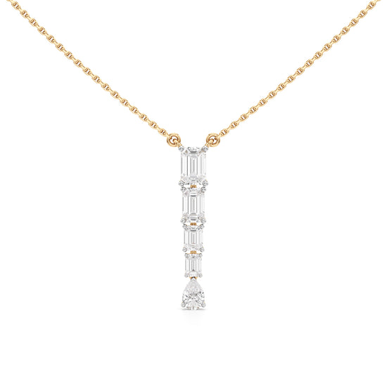 Celestia Vertical Diamond Bar Pendant Necklace