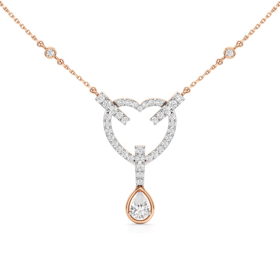Celestia Interlocking Heart & Pear Drop Pendant Necklace