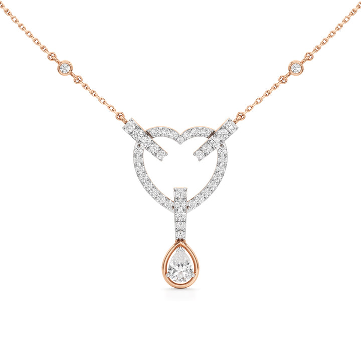 Celestia Interlocking Heart & Pear Drop Pendant Necklace