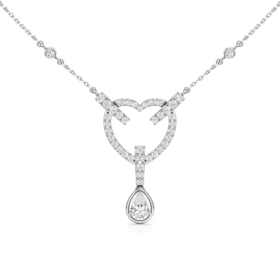 Celestia Interlocking Heart & Pear Drop Pendant Necklace