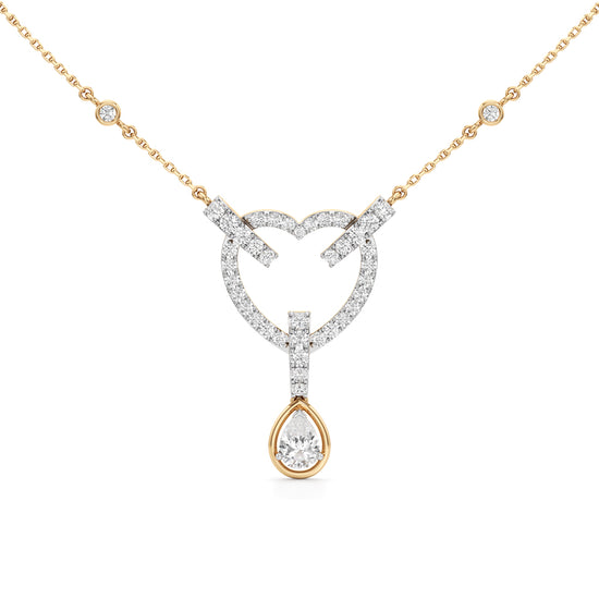 Celestia Interlocking Heart & Pear Drop Pendant Necklace