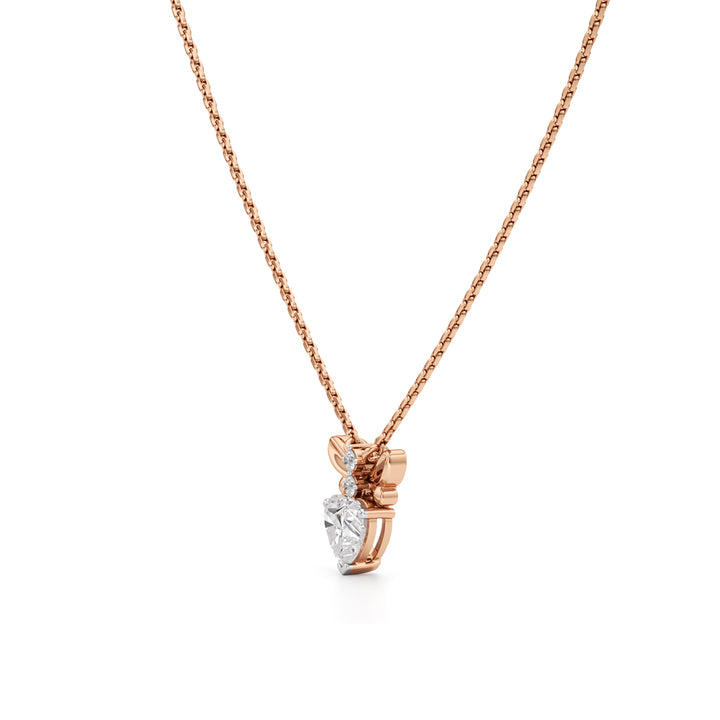 Celestia Heart Bee Diamond Pendant Necklace