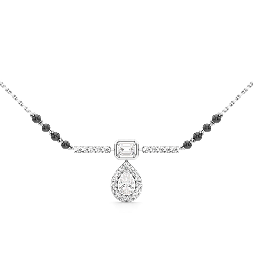 Aaliya Emerald-Cut & Pear Diamond Mangalsutra