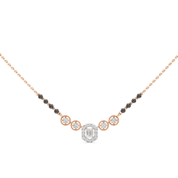 Samaira Sparkle Circle & Emerald-Cut Diamond Mangalsutra