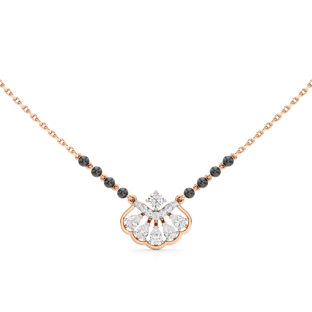 Anaya Radiant Fan-Crest Diamond Mangalsutra