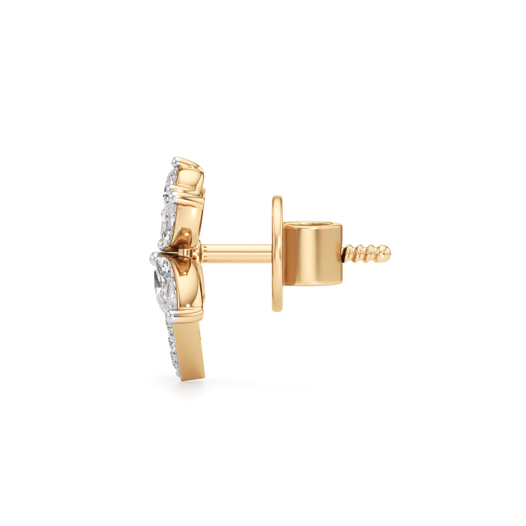 Botanical Starburst Stud Earrings in 925 silver 18k Gold Plated