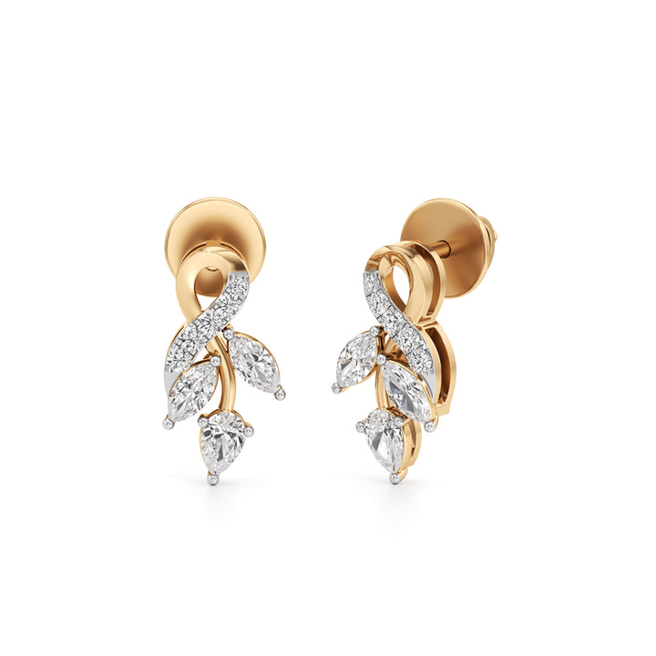 Marquise Leaf Vine Drop Earrings in 925 silver 18k Gold Plated