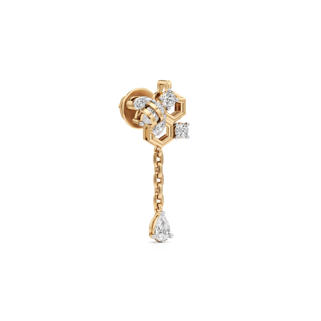 Whimsical Honeybee Stud Earrings in 925 silver 18k Gold Plated